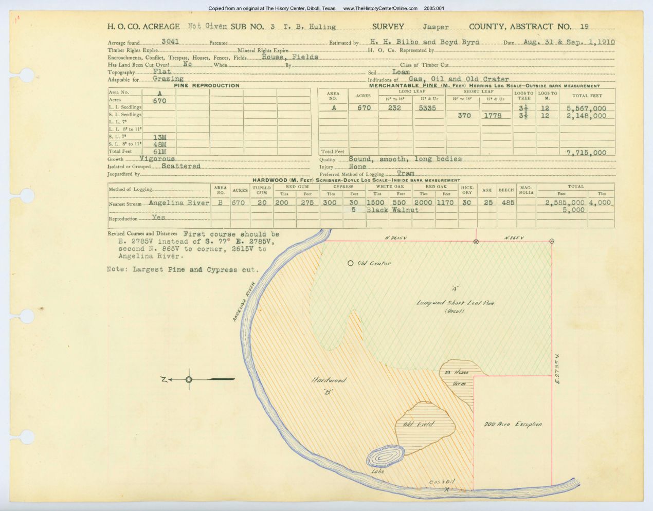 0016 Abstract 19, Huling 3 Survey, Jasper County