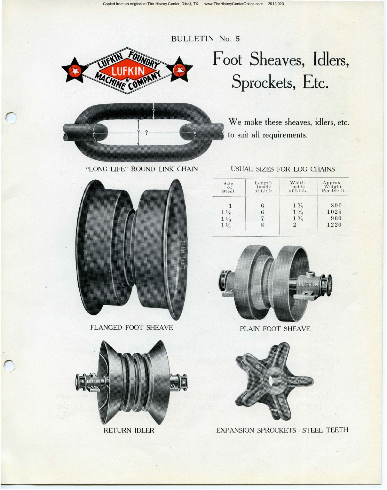 05 Bulletin 5, Foot Sheaves, Idlers, Sprockets, Etc.