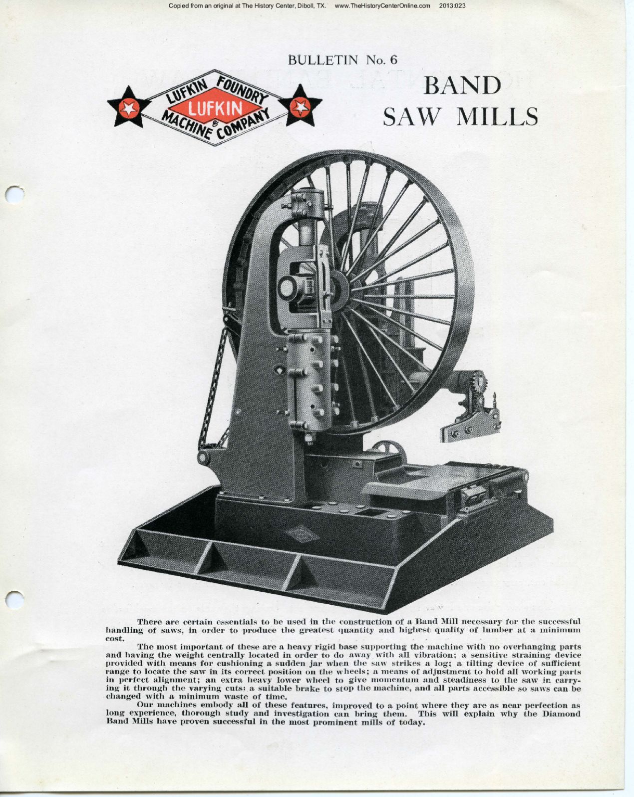 07 Bulletin 6, Band Saw Mills