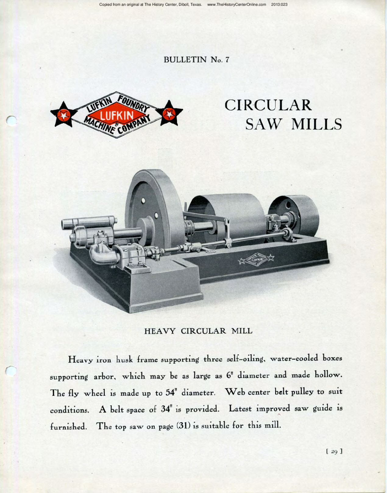 07.1 Bulletin 7, Circular Saw Mills