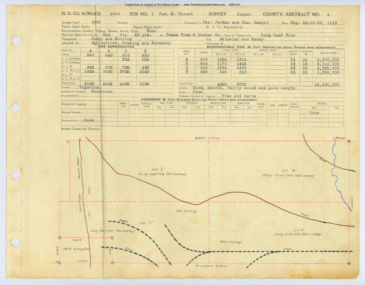0001a Abstract 4, Blount 1 Survey, Jasper County