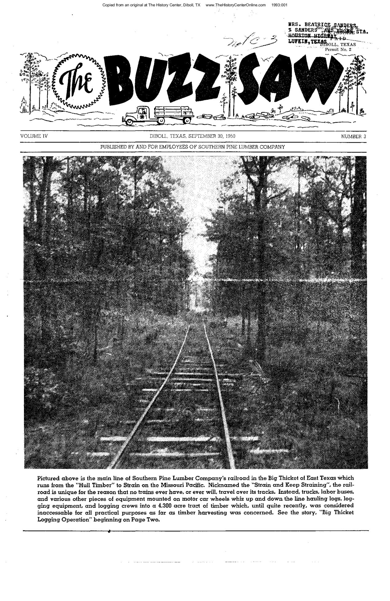 Diboll Buzz Saw 1950 09-September