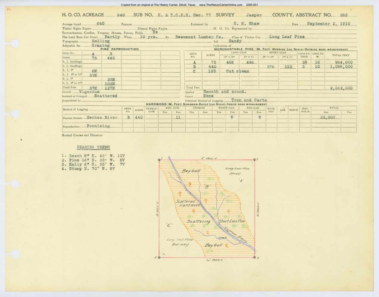 0168 Abstract 283, H&T.C.R.R. Survey, Jasper County