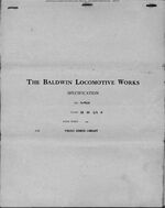 Locomotive 18 Builder Specifications, 1922