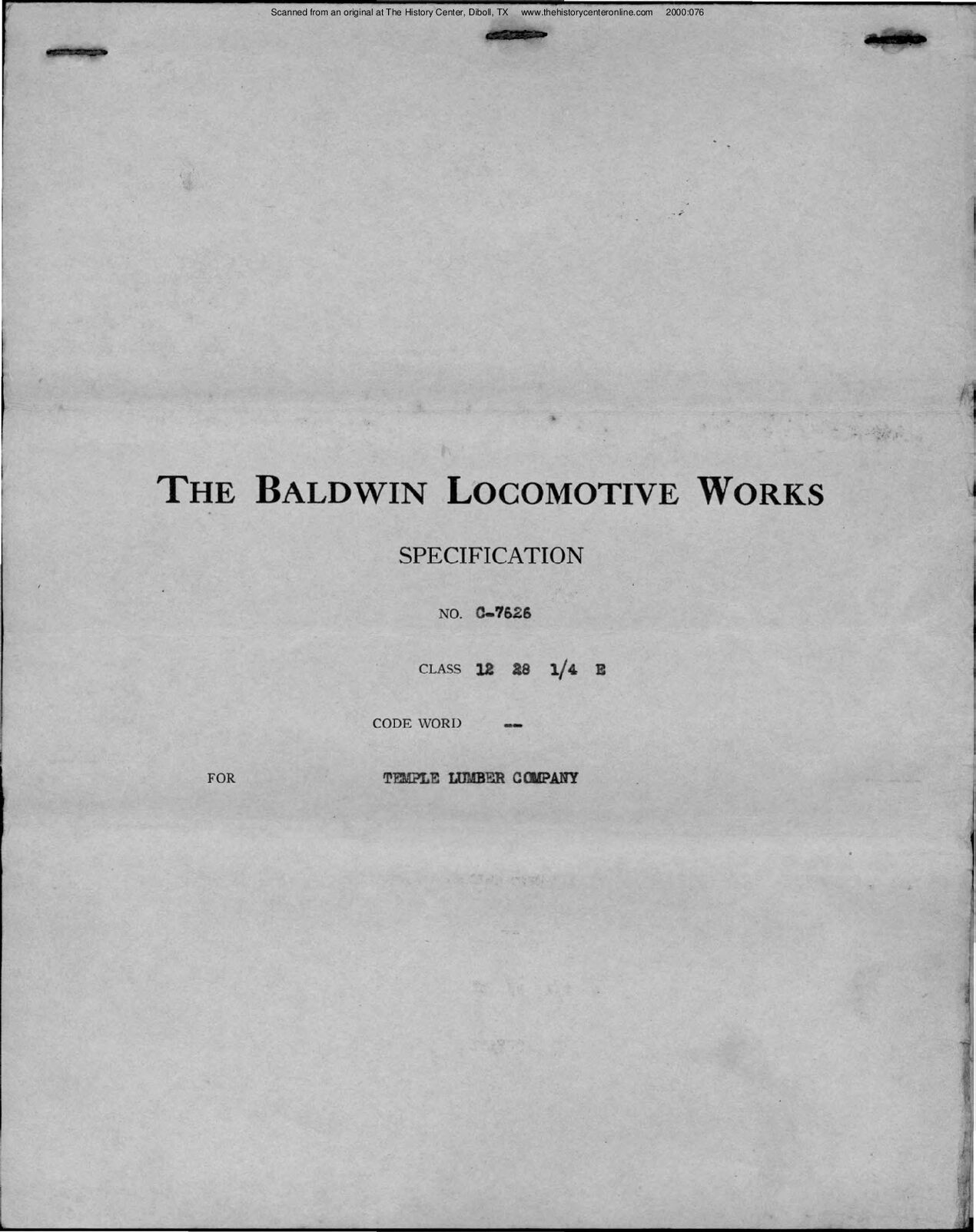 Locomotive 18 Builder Specifications, 1922