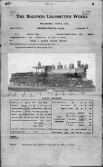 Locomotive 17 Builder Specifications, 1915
