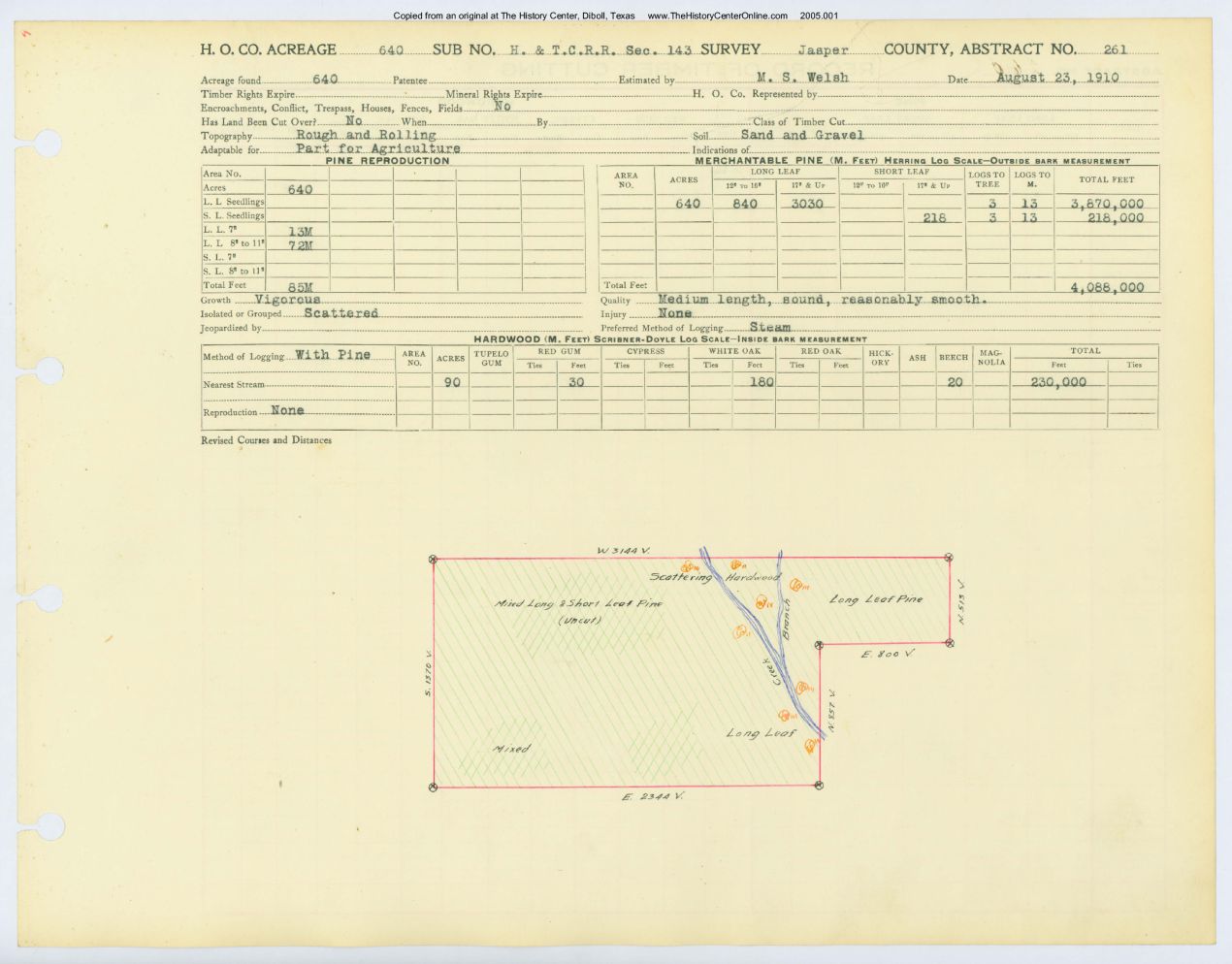 0150 Abstract 261, H&T.C.R.R. Survey, Jasper County