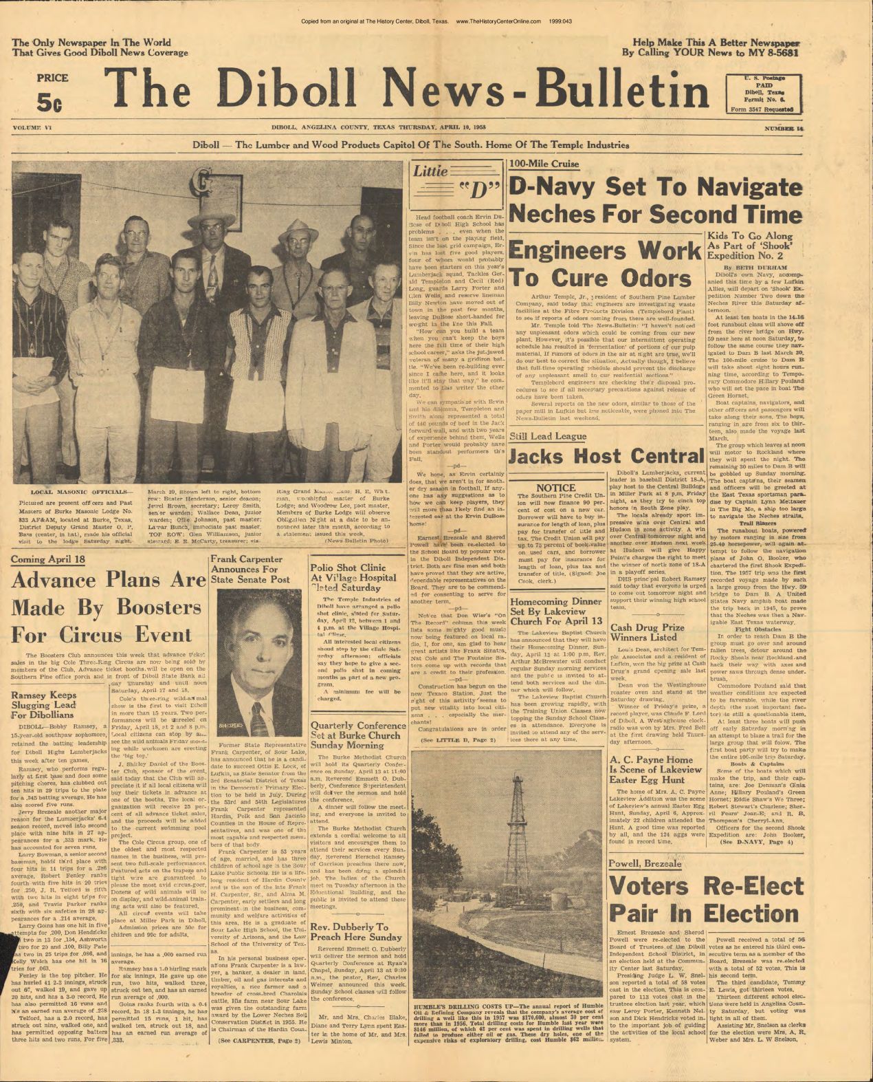 1958 04 10 Diboll News Bulletin