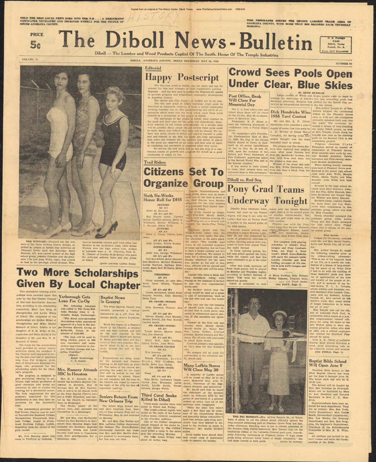 1958 06 05 Diboll News Bulletin