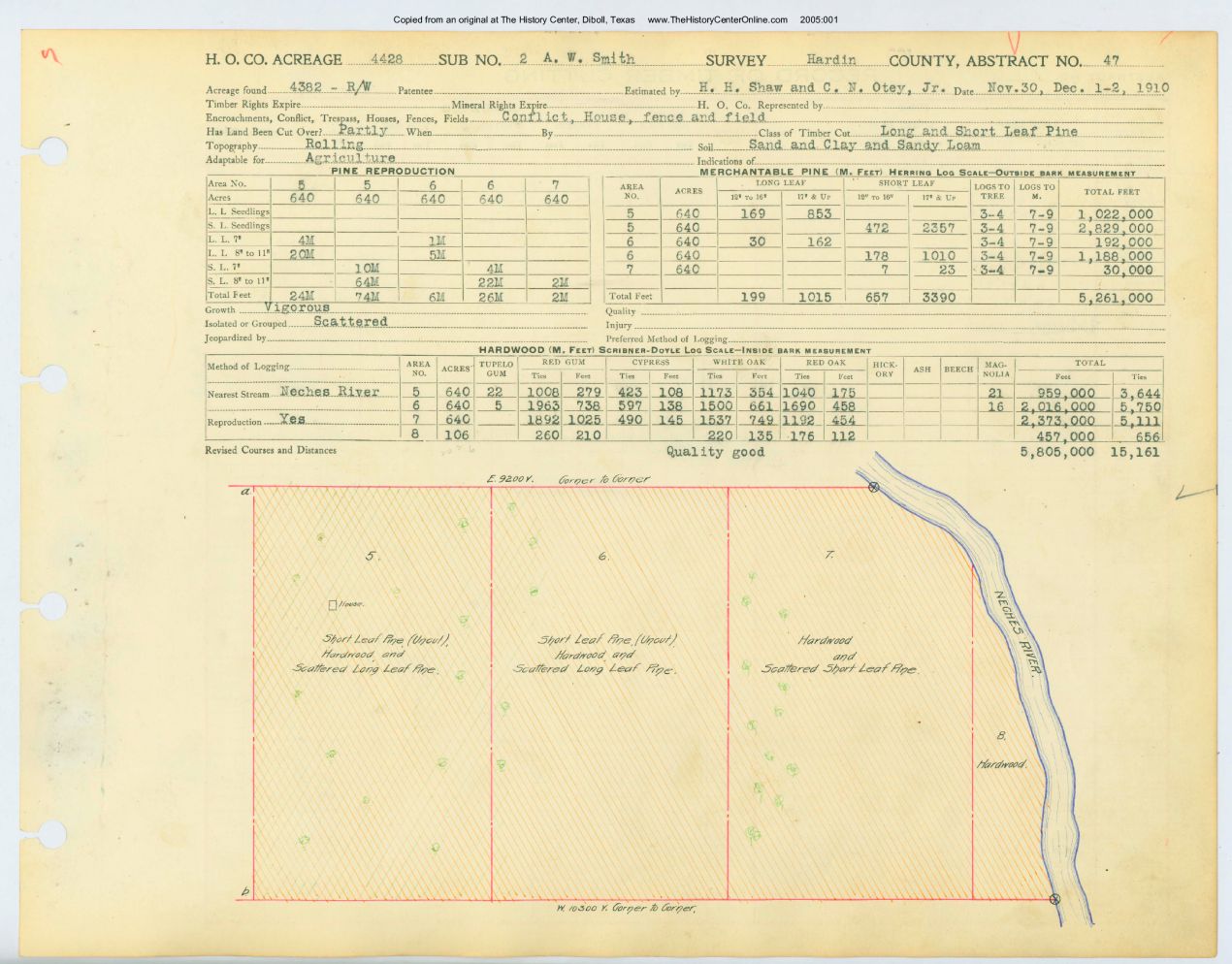 0050 Abstract 47, Smith 2 Survey, front and back, Hardin County