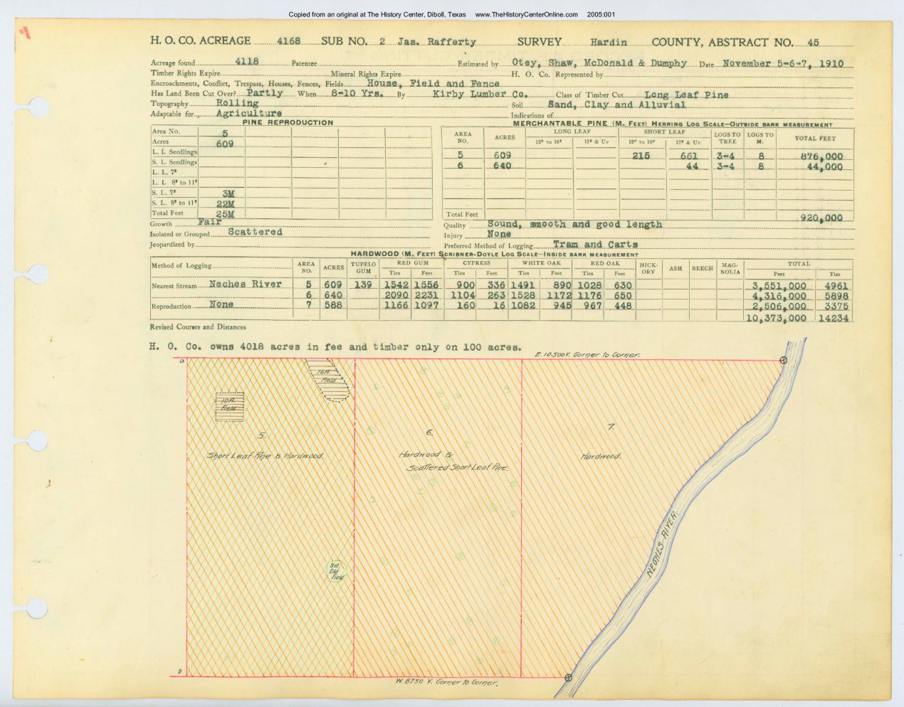 0048 Abstract 45, Rafferty 2 Survey, front and back, Hardin County