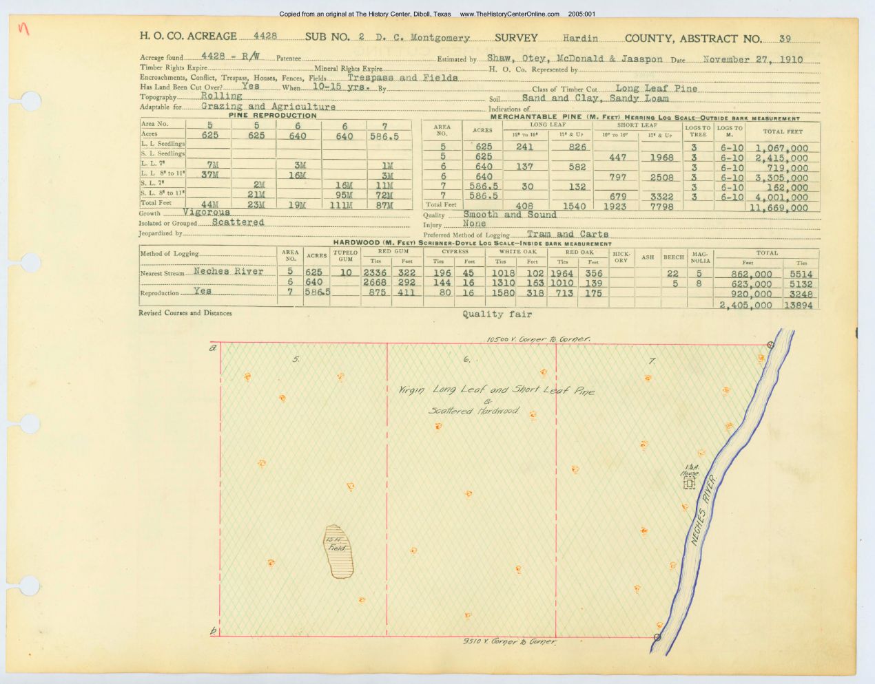 0042 Abstract 39, Montgomery 2 Survey, front and back, Hardin County