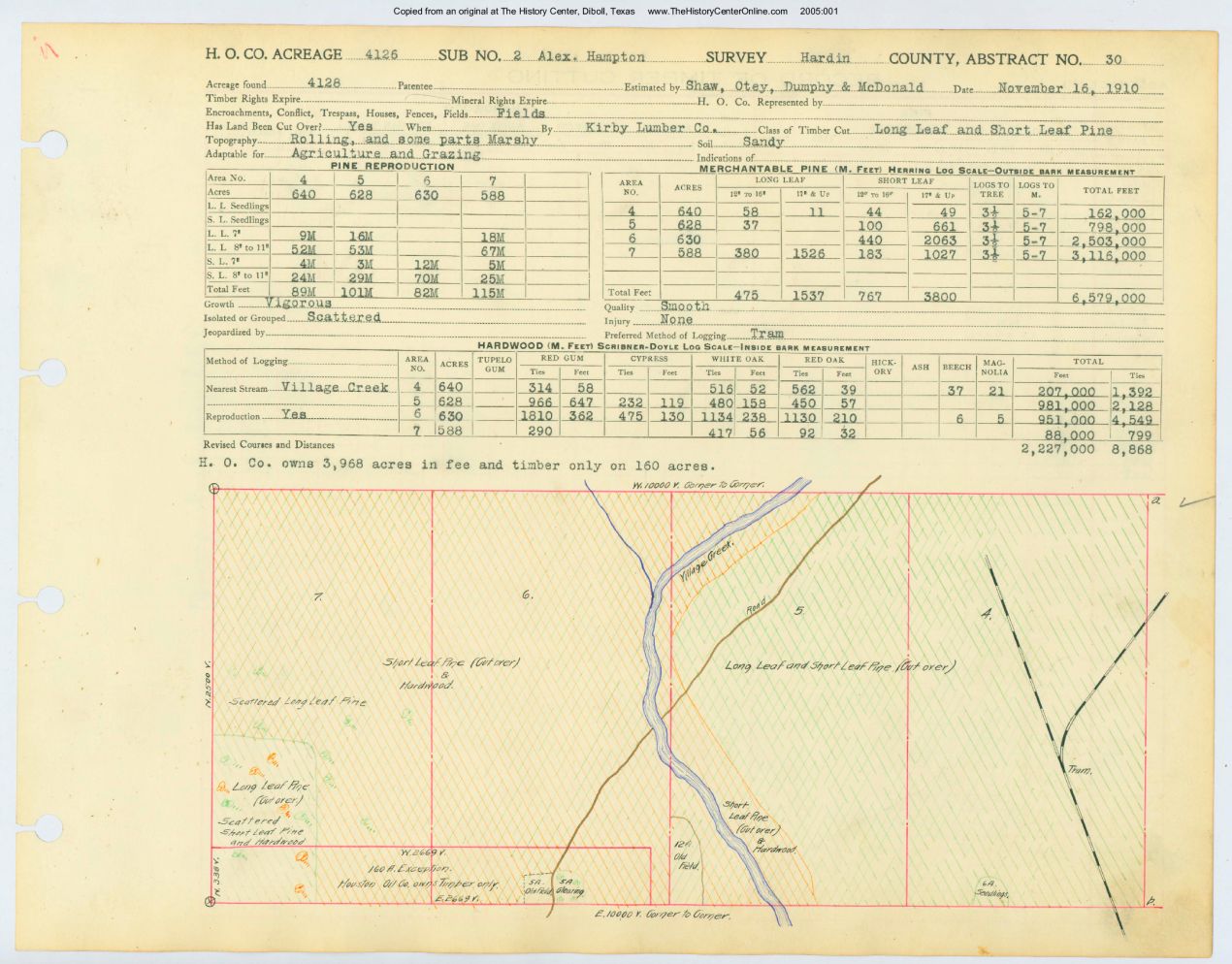 0034 Abstract 30, Hampton 2 Survey, front and back, Hardin County
