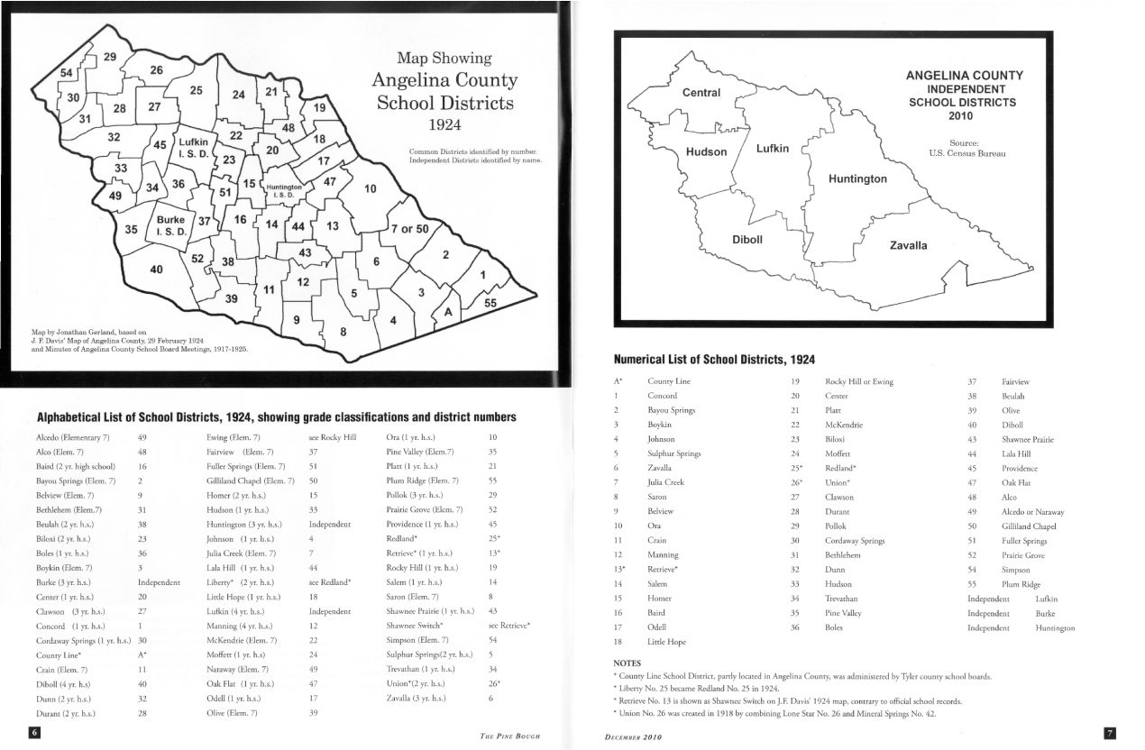 01 Angelina County School District Maps, 1924 and 2010