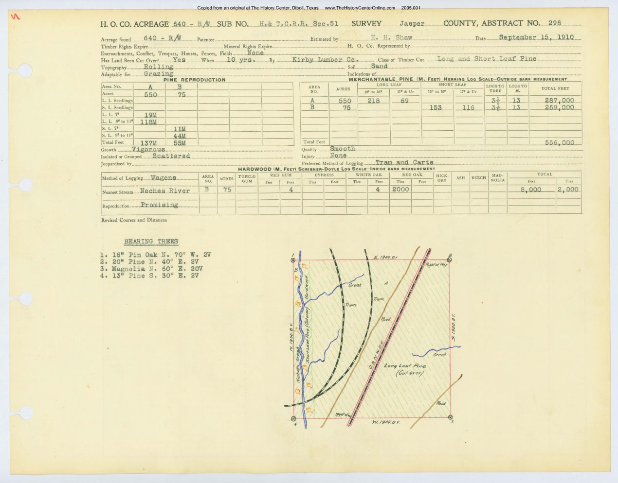 0183 Abstract 298, H&T.C.R.R. Survey, Jasper County