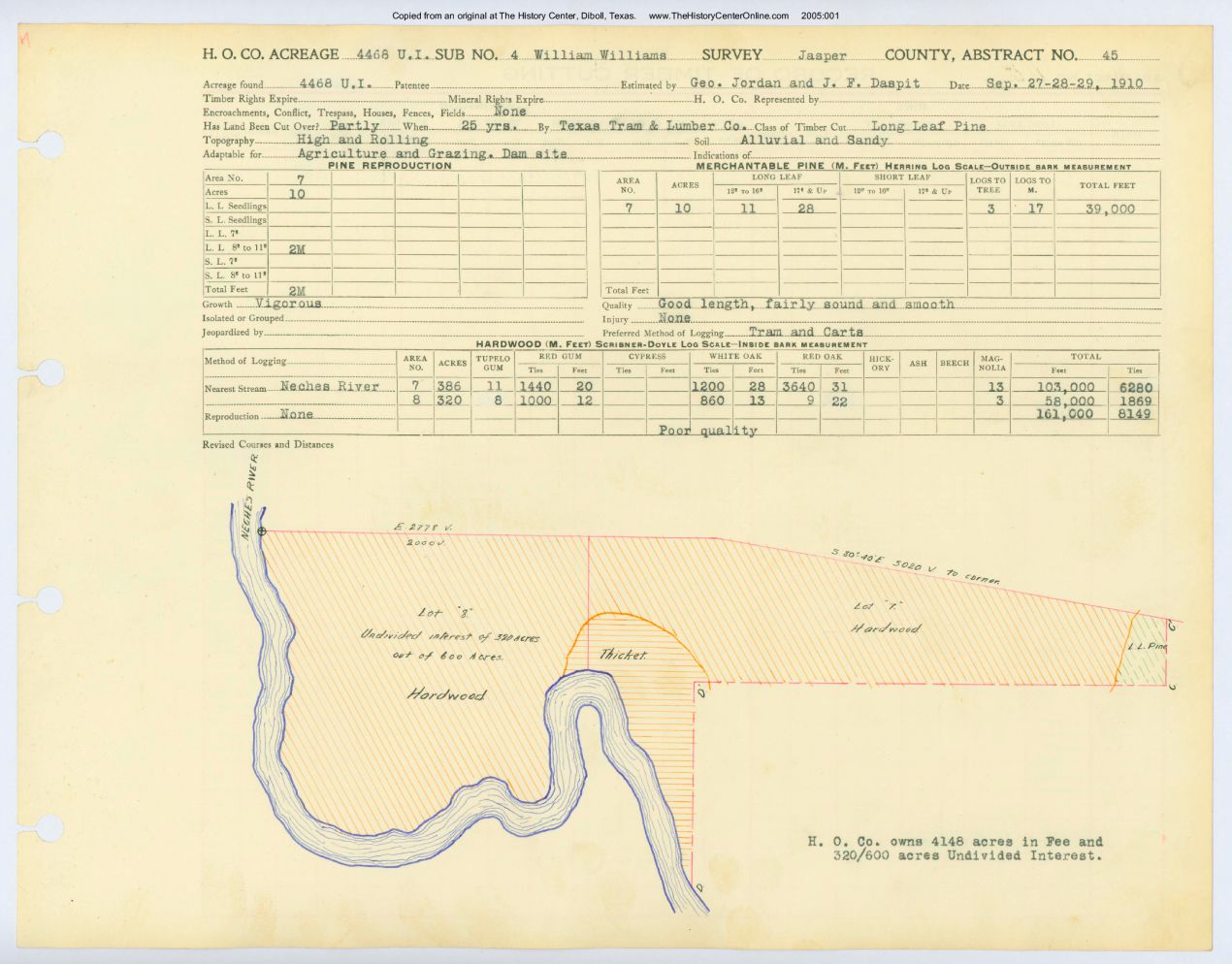0039 Abstract 45, Williams 4 Survey, Jasper County