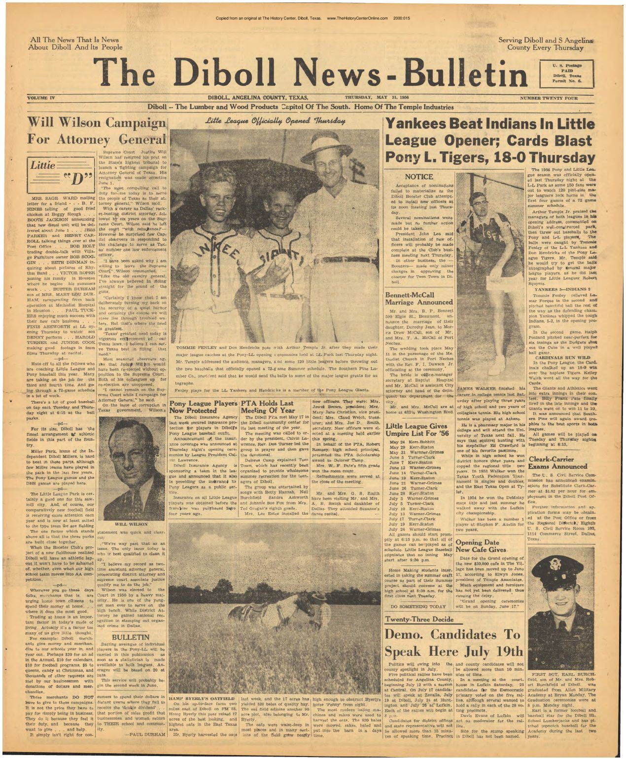 1956 05 31 Diboll News Bulletin