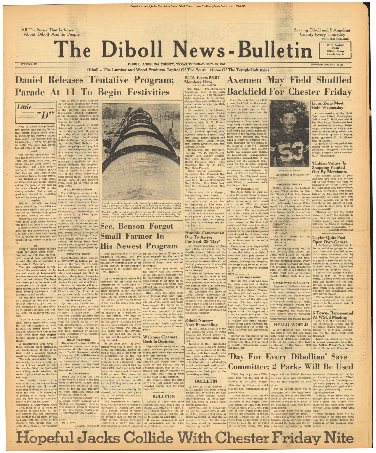 1956 12 20 Diboll News Bulletin