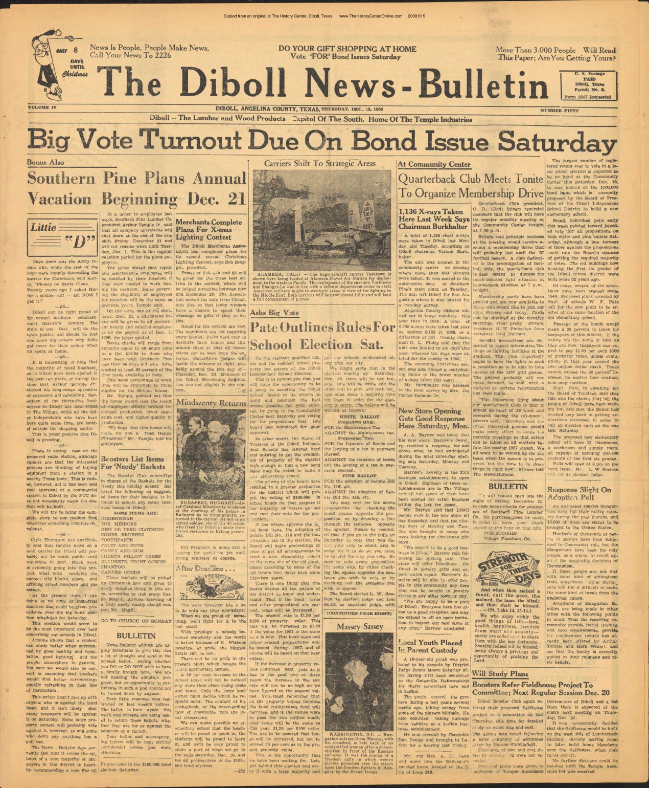 1956 12 13 Diboll News Bulletin