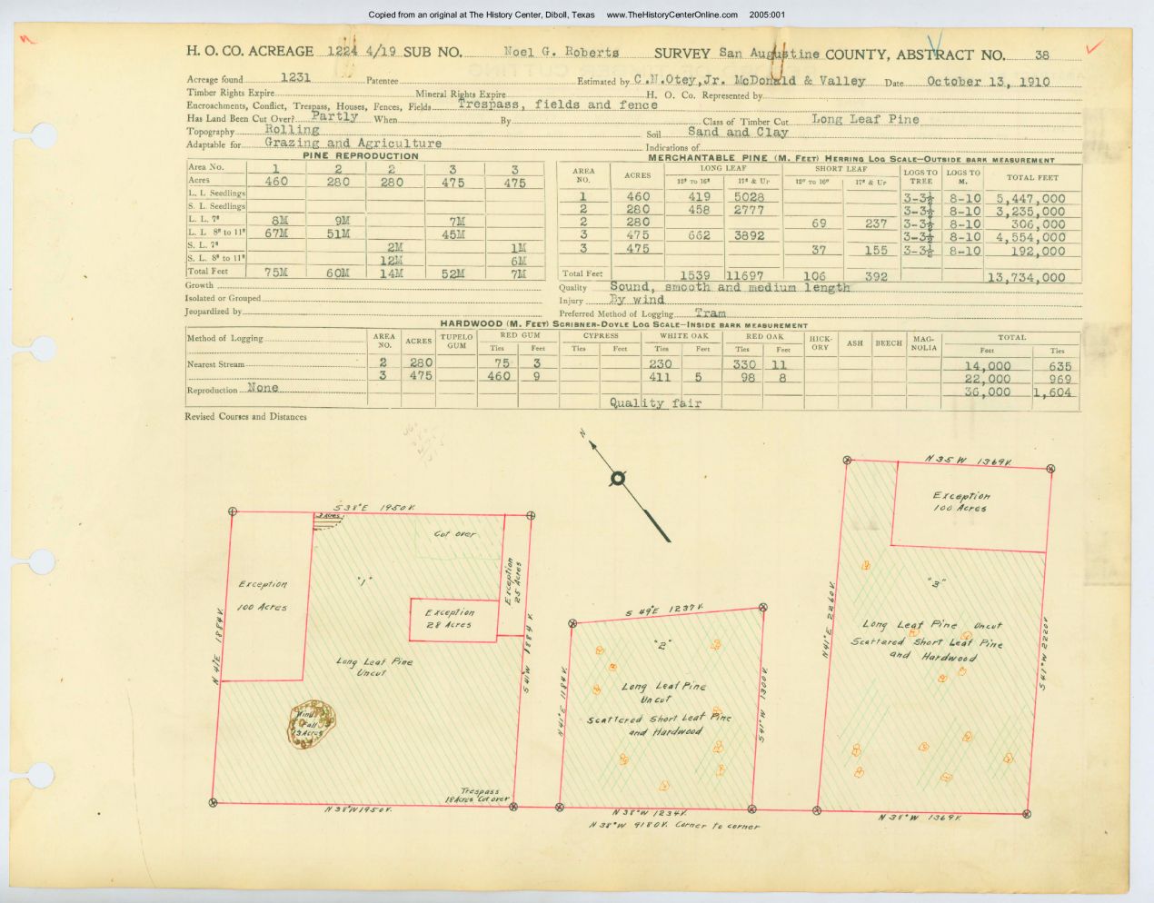 011 Abstract 038, Roberts Survey, San Augustine County