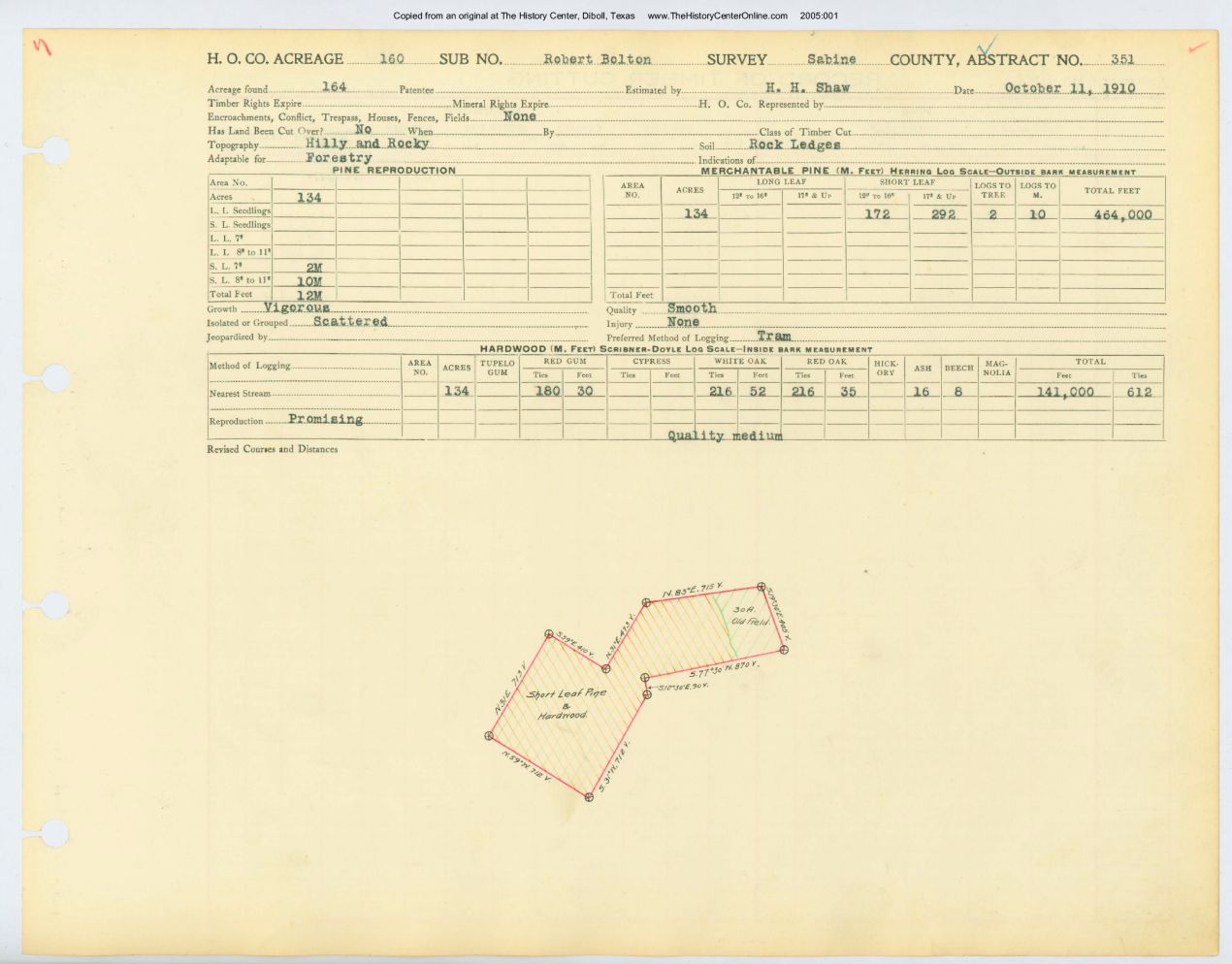 0065 Abstract 351, Bolton Survey, Sabine County