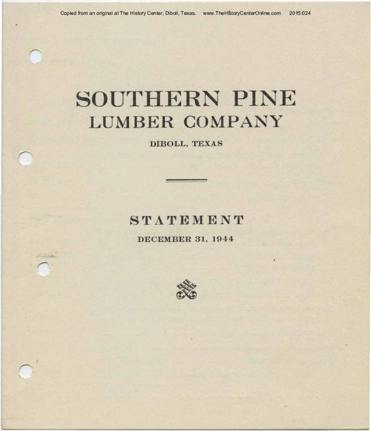 1944 Southern Pine Lumber Company Annual Report