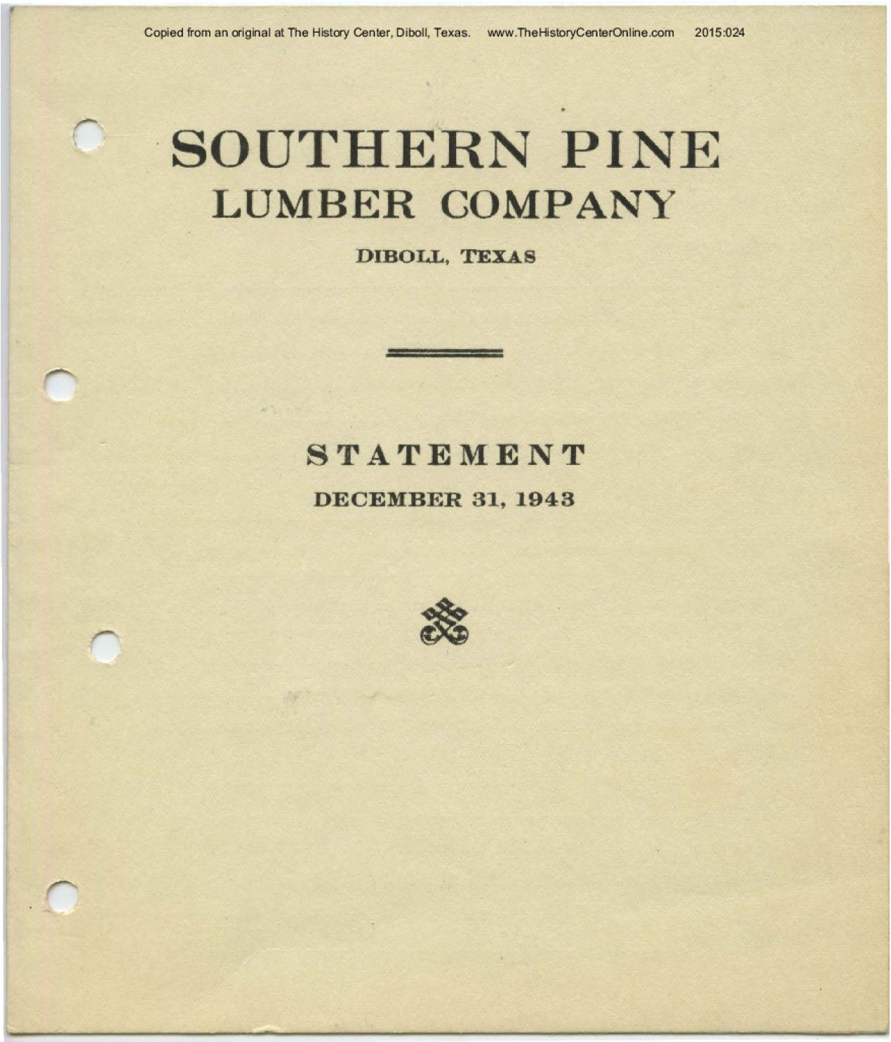 1943 Southern Pine Lumber Company Annual Report