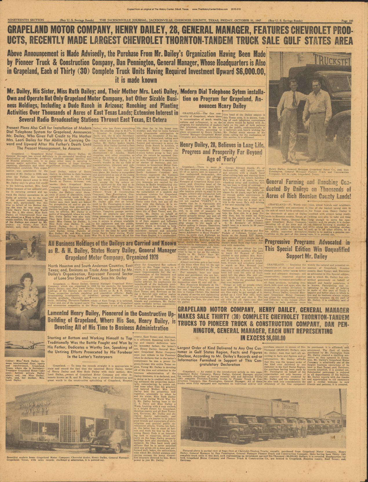 19 Jacksonville Journal Special Edition Novmeber 14, 1947, Section 19