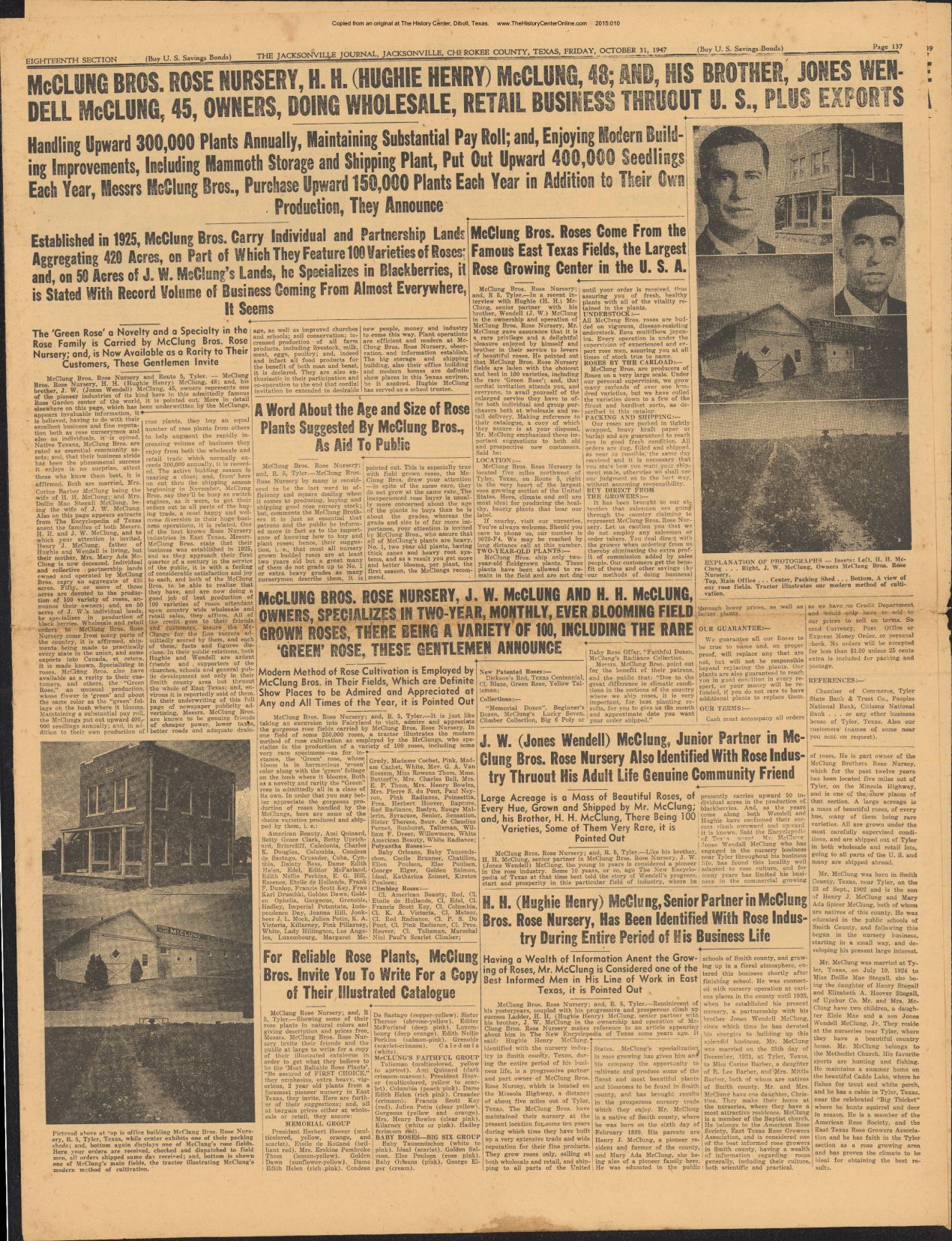 18 Jacksonville Journal Special Edition Novmeber 14, 1947, Section 18