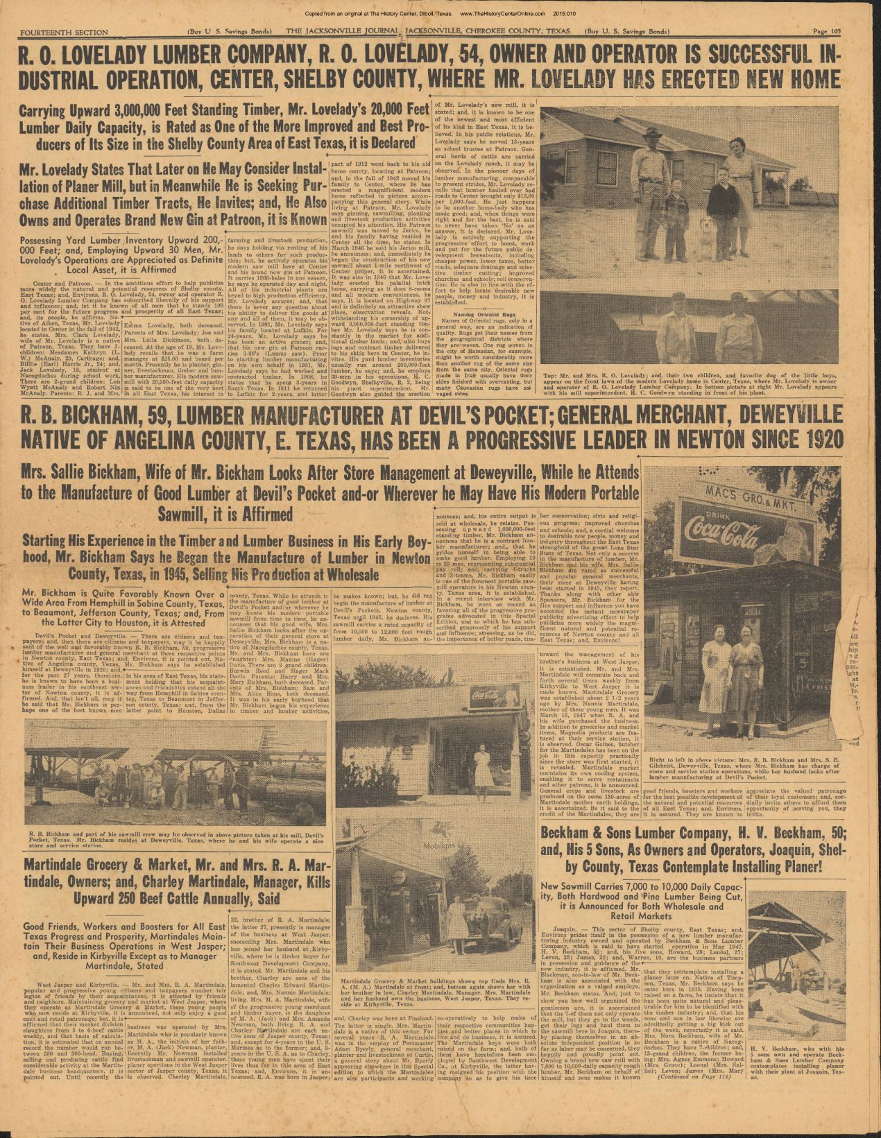 14 Jacksonville Journal Special Edition Novmeber 14, 1947, Section 14