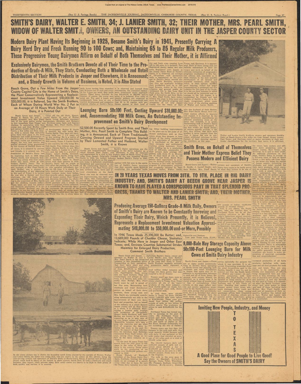 13 Jacksonville Journal Special Edition Novmeber 14, 1947, Section 13