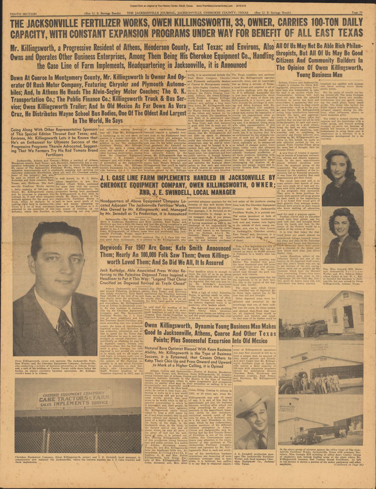 10 Jacksonville Journal Special Edition Novmeber 14, 1947, Section 10