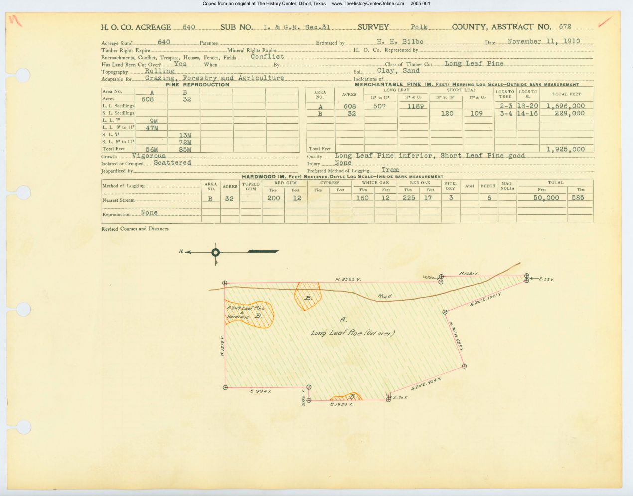 0010 Abstract 672, I.G.N. Railway Company Survey, Polk County