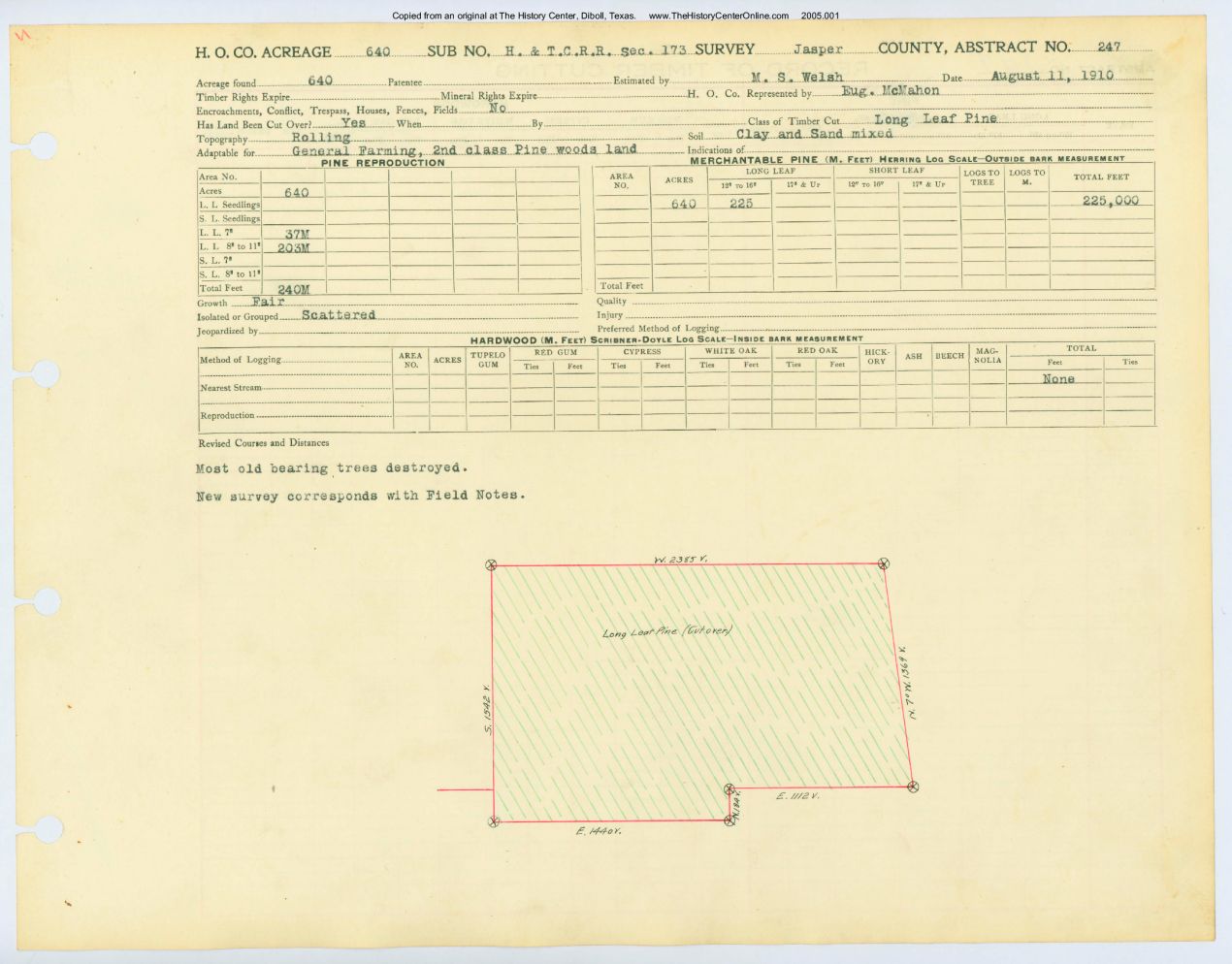 0136 Abstract 247, H&T.C.R.R. Survey, Jasper County
