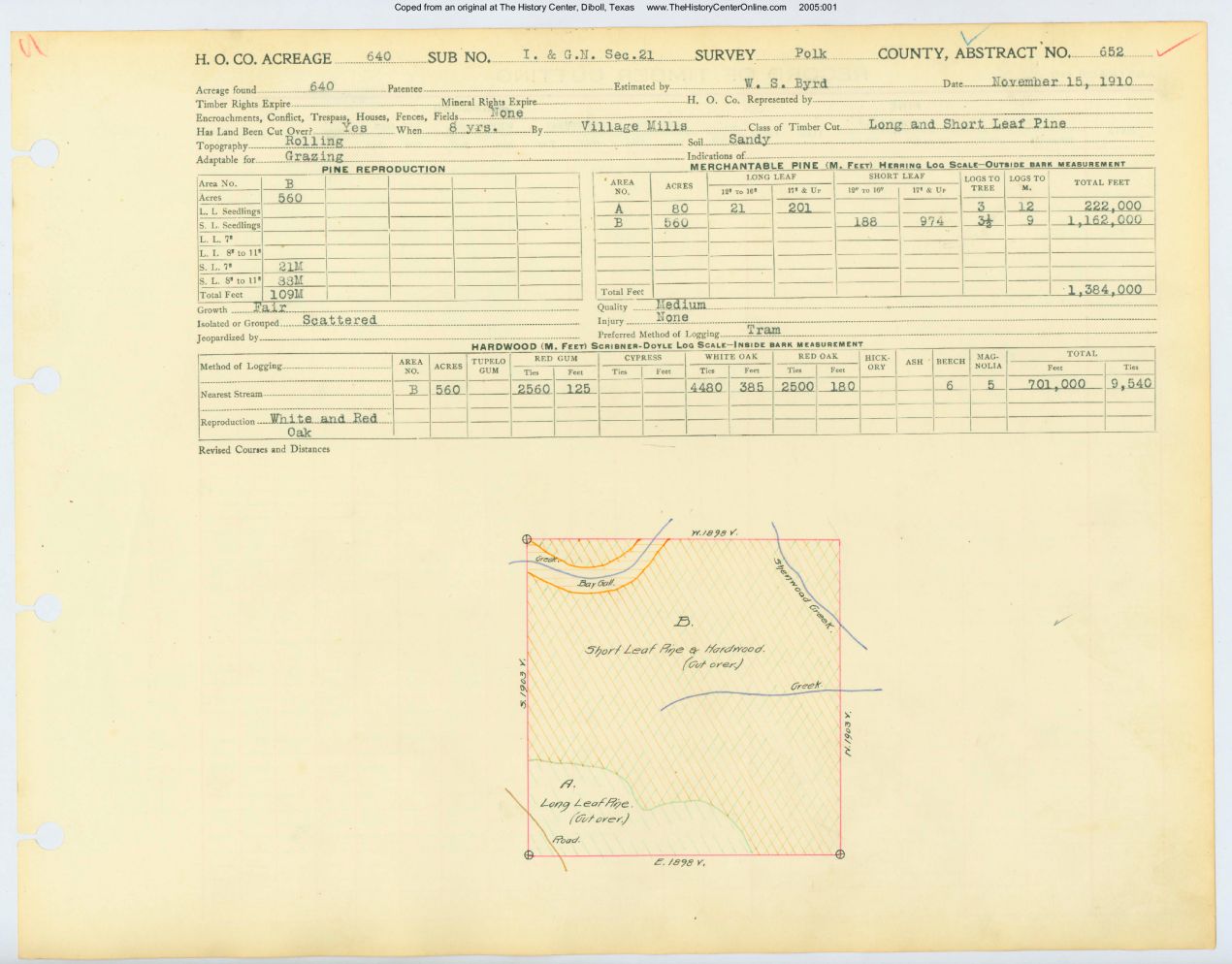 0006 Abstract 652, I.G.N. Railway Company Survey, Polk County