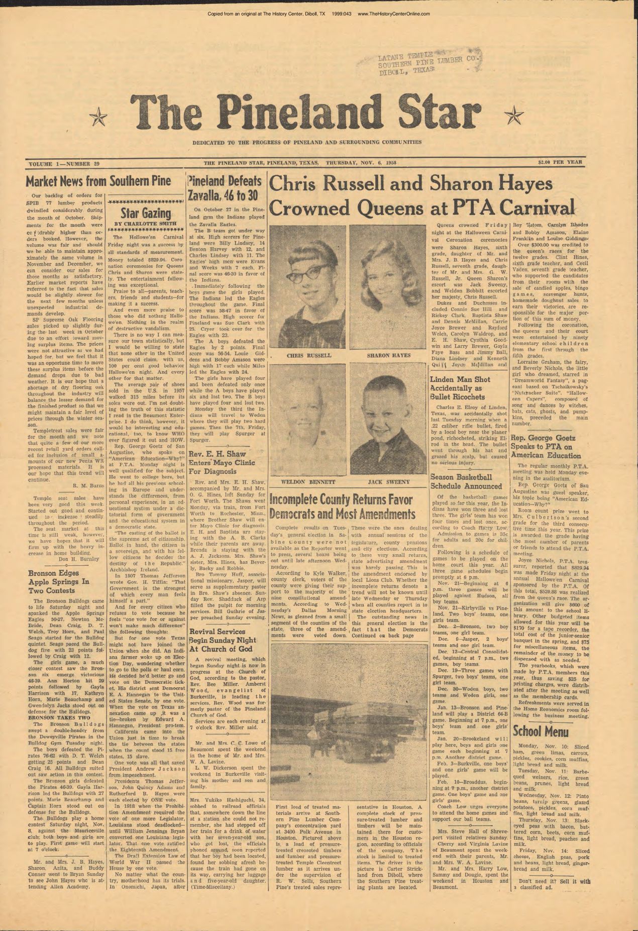 1958 11 06 Pineland Star