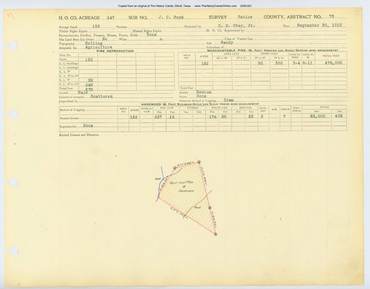 0020 Abstract 75, Boyd Survey, Sabine County