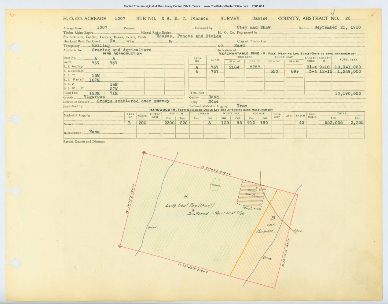 0010 Abstract 26, Johnson 2 Survey, Sabine County