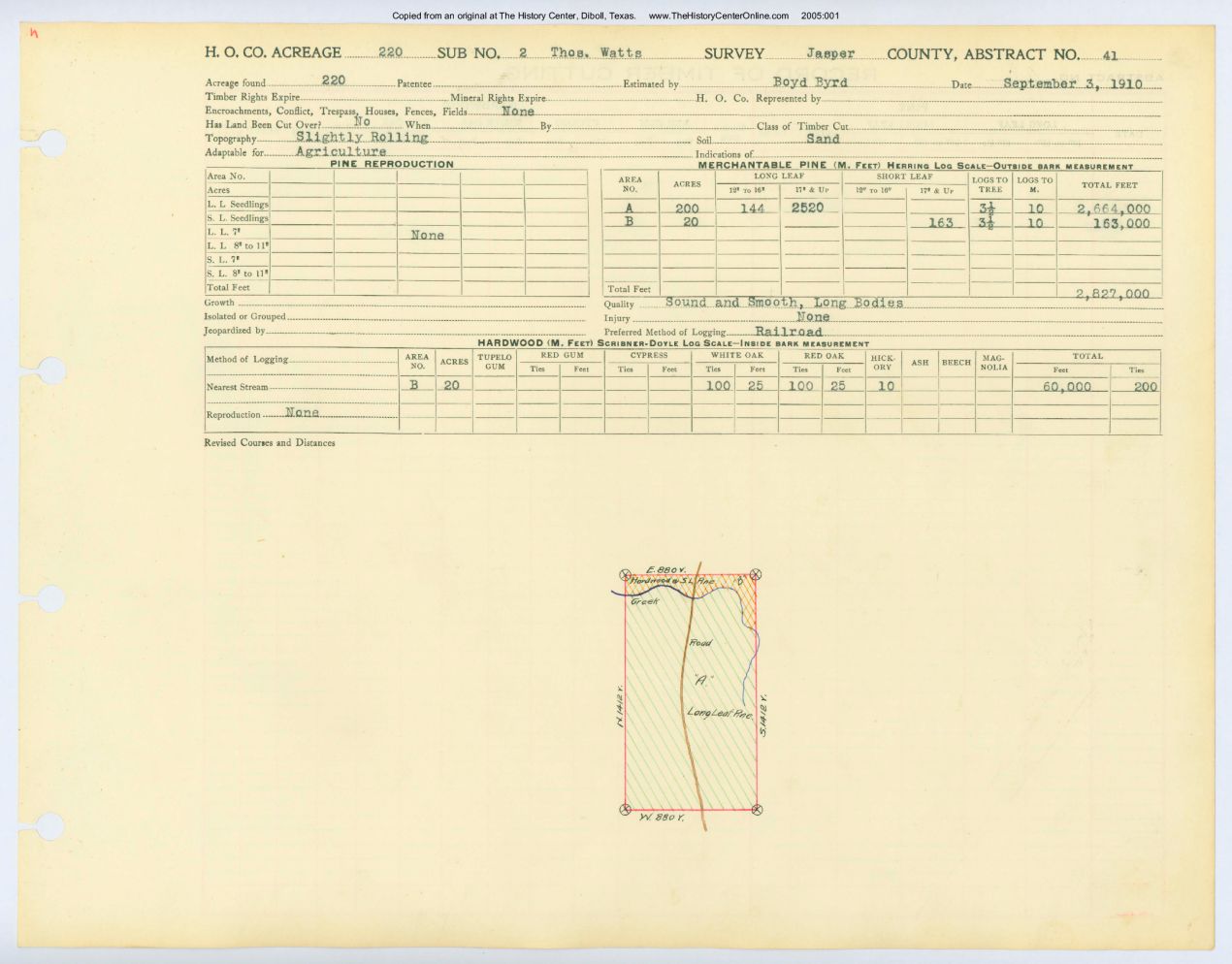 0033 Abstract 41, Watts 2 Survey, Jasper County