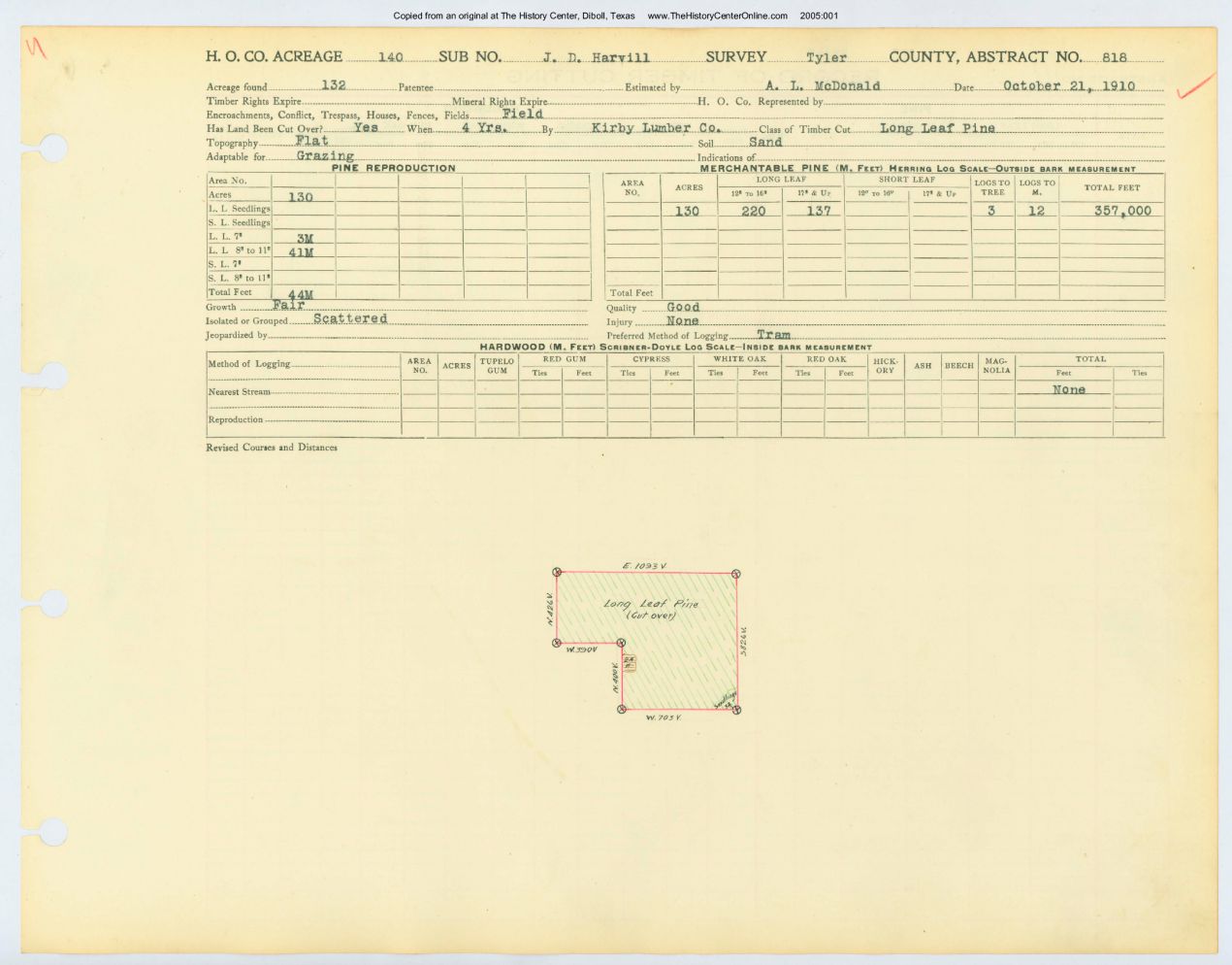 0159 Abstract 818, Harvill Survey, Tyler County