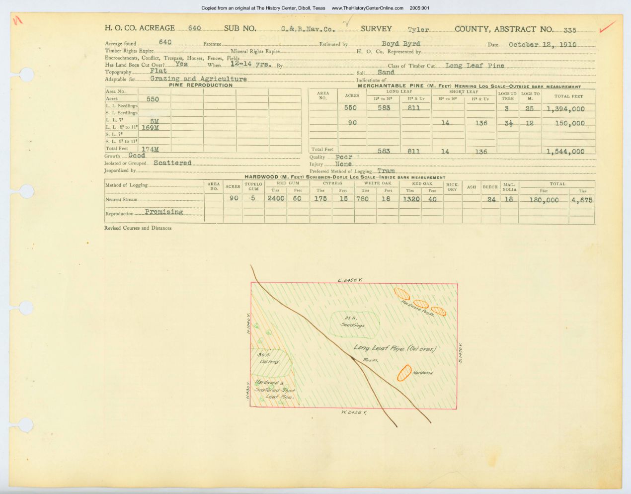 0087 Abstract 335, G.&amp;B. Navigation Company, Tyler County