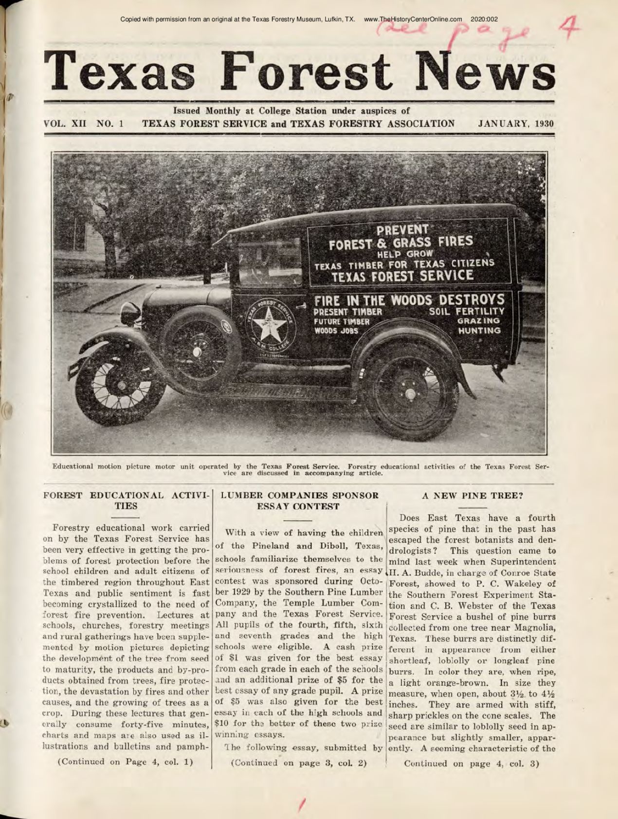 1930 Texas Forest News