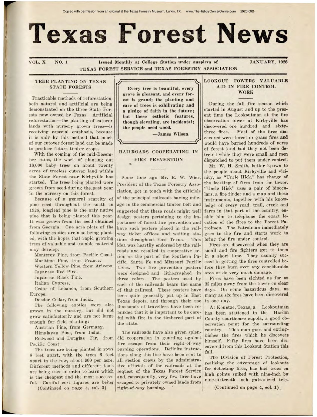 1928 Texas Forest News