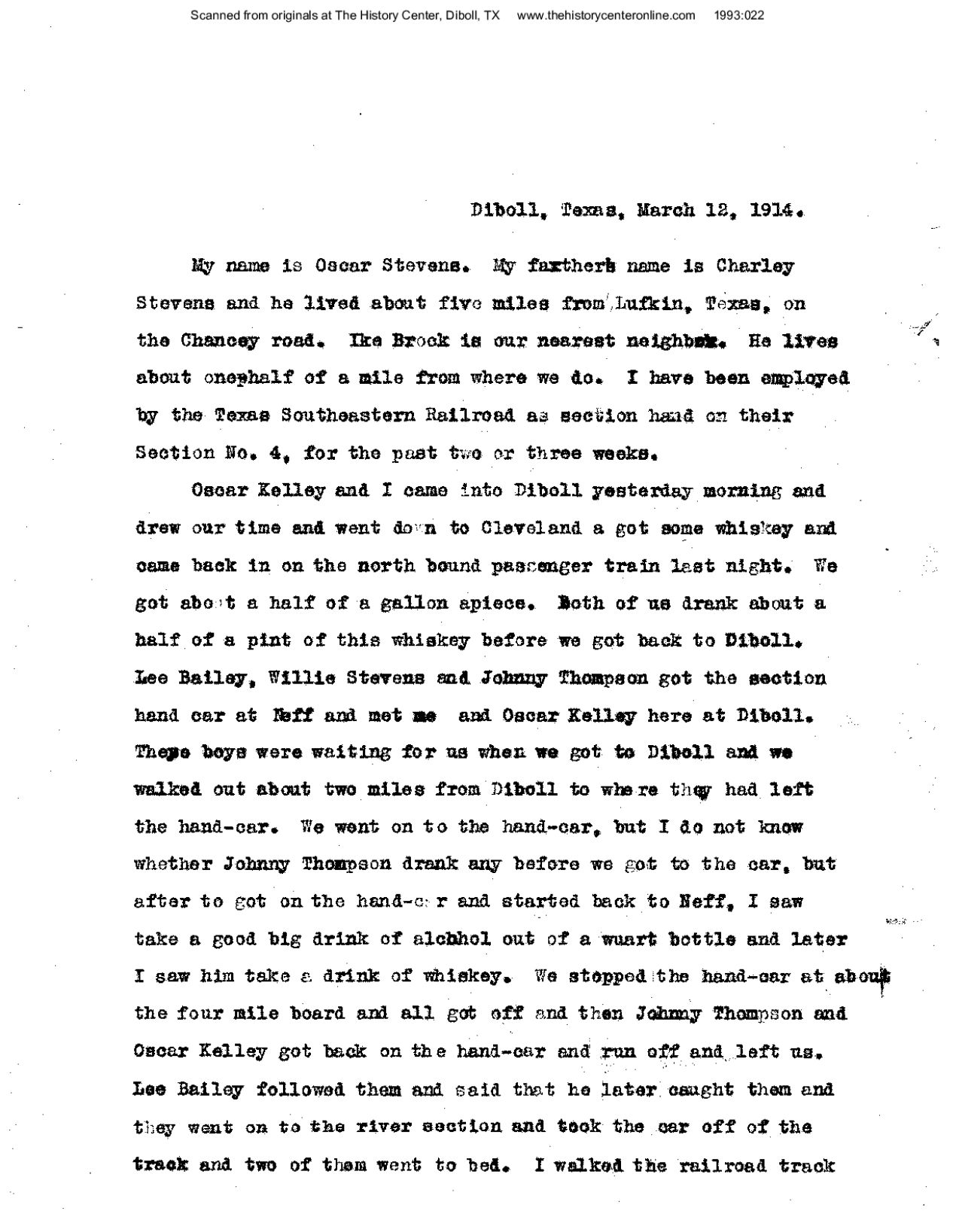 Johnny Thompson, 1914