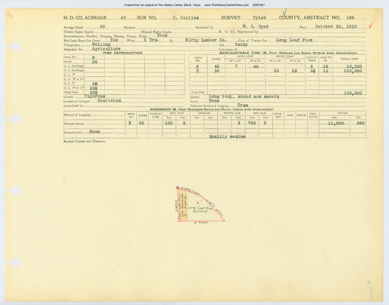 0052 Abstract 185, Collins Survey, Tyler County