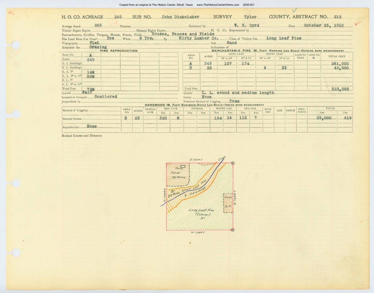 0059 Abstract 212, Dinkelaker Survey, Tyler County