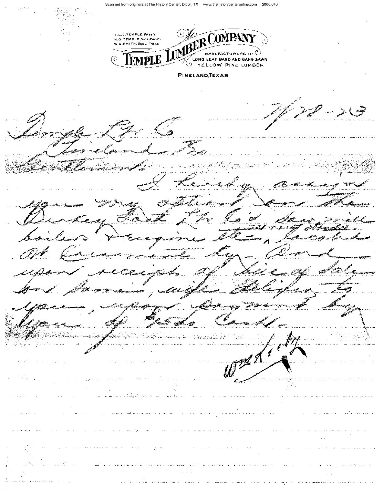 Sale of Turkey Foot Lumber Company Sawmill, 1923