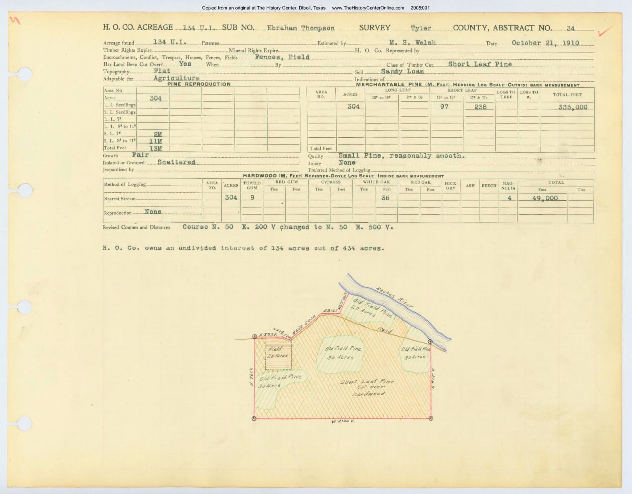 0018 Abstract 34, Thompson Survey, Tyler County