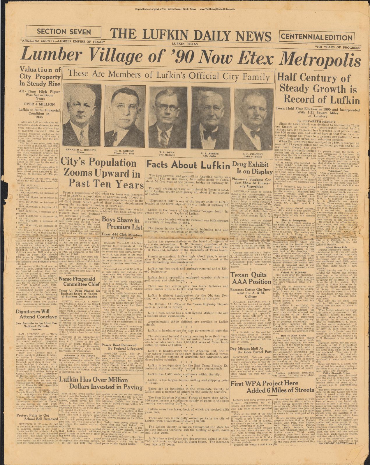Lufkin Centennial Edition of the Lufkin News, 1936 08 16 07