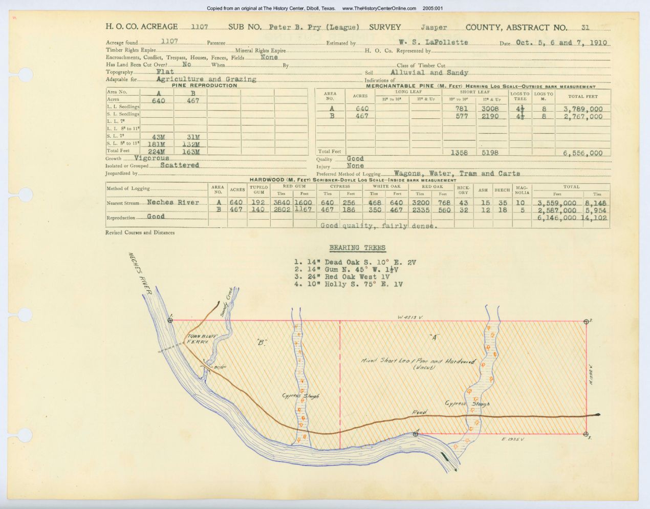 0027 Abstract 31, Pry Survey, front and back, Jasper County